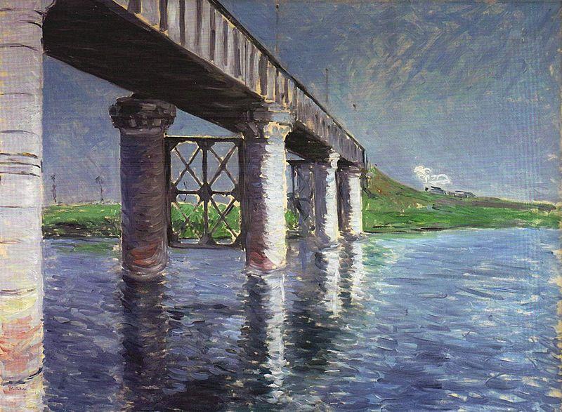 Gustave Caillebotte The Seine and the Railroad Bridge at Argenteuil China oil painting art